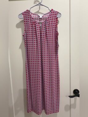 NWT - Liz Claiborne - Sleeveless Red Geometric Maxi Dress